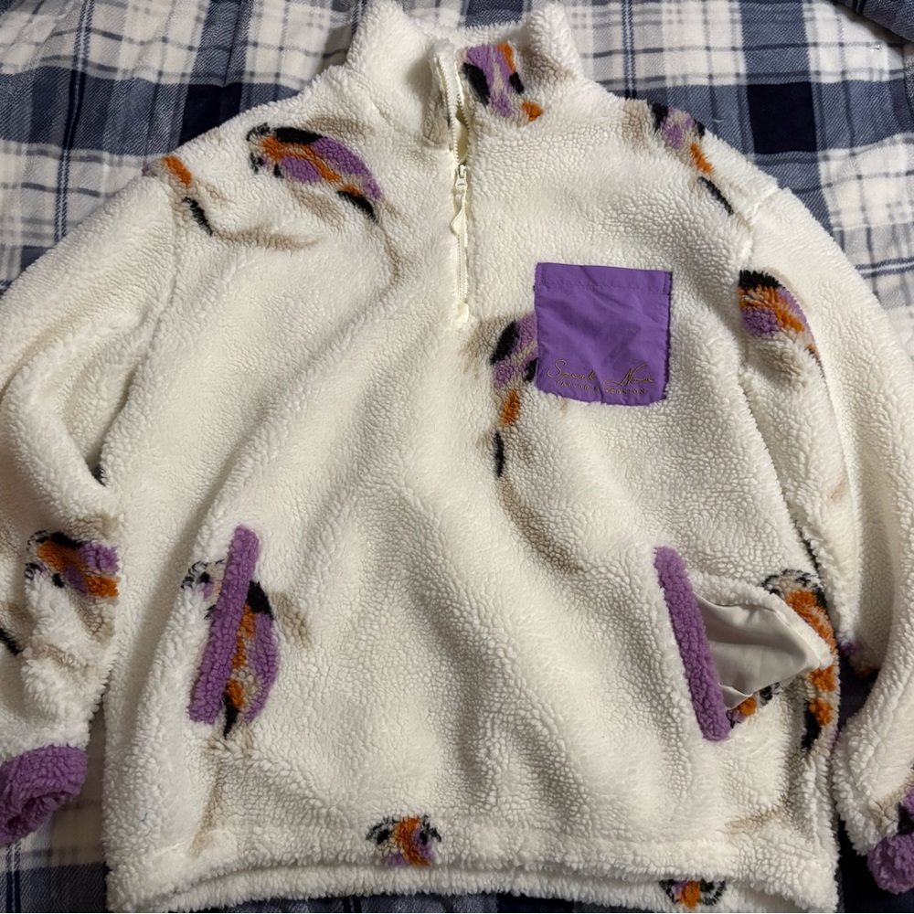 Taylor Swift - Speak Now - White Fleece Pullover with Purple Koi